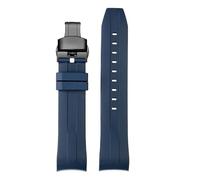 22mm Curved End Rubber Watchband Compatible With Tissot 1853 Starfish Diving T120 Citizen Blue Angel JY8078-52L Second Generation Waterproof(Blue black,21mm)