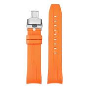 22mm Curved End Rubber Watchband Compatible With Tissot 1853 Starfish Diving T120 Citizen Blue Angel JY8078-52L Second Generation Waterproof(Orange silver,22mm)