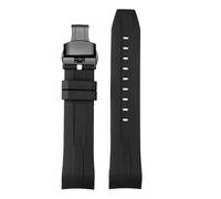 22mm Curved End Rubber Watchband Compatible With Tissot 1853 Starfish Diving T120 Citizen Blue Angel JY8078-52L Second Generation Waterproof(Black black,22mm)