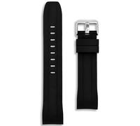 22mm Curved End Silicone Strap | Black | Compatible with Seiko SKX Models SKX007 SKX009 Samurai | Rubber Dive Watch Band | Waterproof Diver | Anti-Corrosion Spring Bars and Tool Included (Black)
