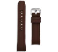 22mm Curved End Silicone Strap | Brown | Compatible with Seiko SKX Models SKX007 SKX009 Samurai | Rubber Dive Watch Band | Waterproof Diver | Anti-Corrosion Spring Bars and Tool Included (Brown)