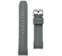 22mm Curved End Silicone Strap | Grey | Compatible with Seiko SKX Models SKX007 SKX009 Samurai | Rubber Dive Watch Band | Waterproof Diver | Anti-Corrosion Spring Bars and Tool Included (Gray)