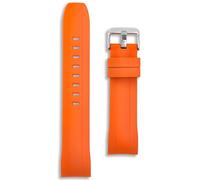 22mm Curved End Silicone Strap | Orange | Compatible with Seiko SKX Models SKX007 SKX009 Samurai | Rubber Dive Watch Band | Waterproof Diver | Anti-Corrosion Spring Bars and Tool Included (Orange)
