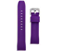 22mm Curved End Silicone Strap | Purple | Compatible with Seiko SKX Models SKX007 SKX009 Samurai | Rubber Dive Watch Band | Waterproof Diver | Anti-Corrosion Spring Bars and Tool Included (Purple)