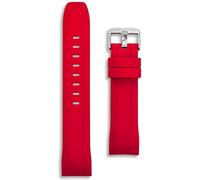 22mm Curved End Silicone Strap | Red | Compatible with Seiko SKX Models SKX007 SKX009 Samurai | Rubber Dive Watch Band | Waterproof Diver | Anti-Corrosion Spring Bars and Tool Included (Red)
