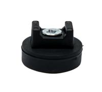 22mm dia x 6mm high Rubber Coated Cable Holding Magnet With 4mm Hole Cable Tie Clip (Black) - 4.3kg Pull (Pack of 2)
