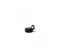 22mm dia x 6mm high Rubber Coated Cable Holding Magnet With 7.9mm Cable Clip (Black) - 4.3kg Pull (Pack of 1)