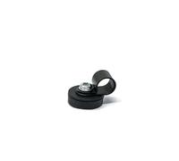 22mm dia x 6mm high Rubber Coated Cable Holding Magnet With 7.9mm Cable Clip (Black) - 4.3kg Pull (Pack of 2)