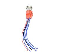 22mm economy momentary latching type metal push button switch 10A stainless steel waterproof push button switch 1NO1NC(Momentary and socket,WHITE_RING LED_6V)