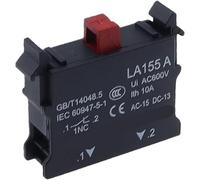22mm Emergency Stop Power Button Switch with Light - LA38 Stop Button for Electrical Control - LA155-A-11ZS(220V-1NC NC Base)