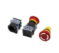 22mm Emergency Stop Push Button Switch Power Supply LA38-11ZS Red Mushroom Head Self-Locking 10A/660V