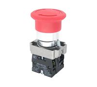 22mm Emergency Stop Push Button Switch, XB2-BS542 Mushroom Head Rotary Locking Switch, 1NC Contact, 10A Panel Mount, 1 Pc(1NO Touch point)