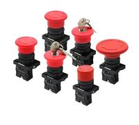 22mm Emergency Stop Push Button Switch XB2-ES442 ES542 ES642 BS142 Self-locking Latching 600V 10A 220V 12V 24V 1pcs(XB2-ES145)