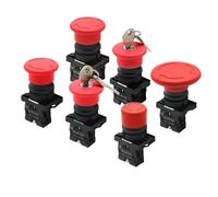 22mm Emergency Stop Red Mushroom Push Button Switch XB2-ES442 ES542 ES642 BS142 Self-locking Latching 600V 10A 220V 12V 24V(XB2-ES442)