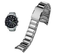 22mm Fine steel exclusive use Watchband Fit for Casio EDIFICE EQB-501/EQB-500/EQB-800(Silver)