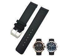 22mm Fluorine Rubber Watch Strap Soft Black Blue Watch Bands for IWC AQUATIMER FAMILY for Men Bracelet