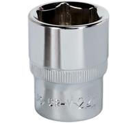 22mm Forged Steel Drive Socket - 1/2" Square Drive - Polished Chrome Vanadium