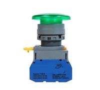 22mm FXBY6 Mushroom Head Switch Momentary Self-Locking illuminated Push Button 1NO1NC 10A 12V 24V 220V(1NC_MOMENTARY_12V)