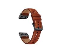 22mm Genuine Leather Sport Replace Watch Strap fit For Garmin Fenix 7 6 Pro 5 MARQ EPIX Approach S62 945 Bracelet Easy Fit Watchband(Darkbrown bk,For Fenix 7)
