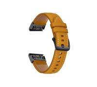 22mm Genuine Leather Sport Replace Watch Strap fit For Garmin Fenix 7 6 Pro 5 MARQ EPIX Approach S62 945 Bracelet Easy Fit Watchband(Yellowbrown bk,For Garmin EPIX)