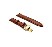 22mm Genuine Leather Watch Band Strap Fits SURVEYOR 97C106 Tan Deployment Yellow Buckle-1