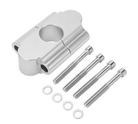 22mm Handlebar Riser Clamp, 30mm Lifting Height Dirt Bike Handlebar Risers, CNC Aluminum Alloy Mount for RM125 RM250 RMZ250 RMZ450 RMX450Z ATV Motorcycle (Silver)