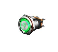 22mm High Current 15A Metal Button Reset Start Switch 12v24v220v Ring Lamp with Symbol IDGTTLDF(Blue 9-24v)