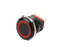 22MM High Current Switch, Oxidized Black Finish, 3-6V 12-24V 110-220V Self-Latching Power Start Waterproof Swit Reset(Ring-R,LATCHING_110-220V)