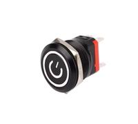 22MM High Current Switch, Oxidized Black Finish, 3-6V 12-24V 110-220V Self-Latching Power Start Waterproof Swit Reset(Power-W,MOMENTARY_3-6V)