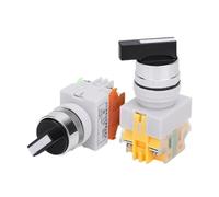 22mm Installation Rotary Switch knob Button 4 Screw terminals Two/Three Position selector LAY7 LAY37 Y090-11X2(3 2NO-SHORT-SILVER)