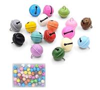 22mm Jingle Bells, 50Pcs Colorful Jingle Bells for Crafts, Small Bells for Crafting, Small Bells for Dog Cat Collars, Jewelry Making, Christmas Decorations with Storage Box