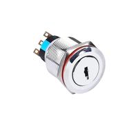 22mm Key Double Removed Switch 1NO1NC Chrome Latching Self-locking IP67 IK08 Electronic Car Push Button Switch IDGTTLDF(S,2 Position)