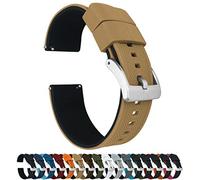 22mm Khaki Tan/Black - BARTON Elite Silicone Watch Bands - Quick Release - Choose Strap Color & Width