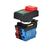 22mm LA36M Double Push Button Momentary Reset Two-position Switch with LED 12V 24V 220V 10A NO NC Switch On Off VaneAims(Raised-o,1NO1NC_220V)