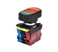 22mm LA36M Double Push Button Momentary Reset Two-position Switch with LED 12V 24V 220V 10A NO NC Switch On Off VaneAims(Start-STOP,1NO1NC_24V)