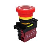22mm LA36M Emergency Stop Switch Lockable Push Button 12v 24v 220v 10A 1NC 2NC(With red light,2NC_AC220-380V)