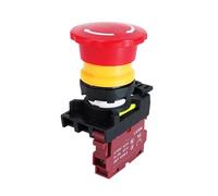 22mm LA36M Emergency Stop Switch Lockable Push Button 12v 24v 220v 10A 1NC 2NC(Without Light,2NC_ACDC110-220V)