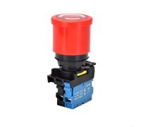 22mm LA36M for Red LED E-Stop Switch, Self-Locking Mushroom Head Push Button 1NO/1NC 12-24V AC/DC for Industrial Control Panels(A)