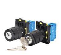 22mm LA36M Key Switch 12V 220V 10A 2 Position 1NO On Off Knob Button 2NO 3 Position Selector Switch Compatible With Various Control Panels And Devices(3 position 2NO)