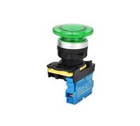 22mm LA36M Mushroom Head Button Momentary Latching Self-locking LED Light Push Button Switch Red Green 12V 24V 220V 10A VaneAims(Latching,1NC,220V)