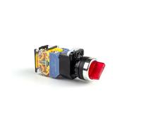 22mm LA38-11XD/2/LA38-20XD/3 Knob Switch with LED Lamp 2 Position 3 Position Self-locking/Latching Select Button Switch(R,2 POSITION (1NO 1NC)_12V)