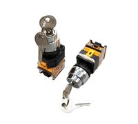 22mm LA38-11Y2/LA38-20Y3 2/3 Position with Key Knob Switch Self-locking/Self-reset Select Button Switches 10A/440V(2NC,Self-reset)