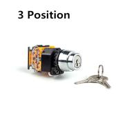 22mm LA38-11Y2/LA38-20Y3 Self-locking/Latching Knob Switch with Key 10A/440V 2 Position 3 Position Selector Switch IDGTTLDF(3 Positions)