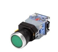 22mm LA38 Illuminated Pushbutton Switch Self-Locking Reset Flat 24 220V Red Green Start Mushroom Knob with Light Self-Locking(with (Green),380V) Switches