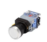 22mm LA38 Illuminated Pushbutton Switch Self-Locking Reset Flat Switch 24 220V Red Green Start Mushroom Knob with Light Self-Locking(with Light (White),12V) Controls Switches