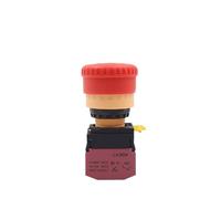22mm Latching Lock Push Button Switch Elevator Emergency Stop LA36M-11ZS Red Power Supply NO NC Silver 10A IDGTTLDF(1NC)
