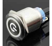 22mm Latching Stainless Steel Metal LED Light Horn Power Push Button Switch PC 5V 12V 24V 1Pcs(1,Momentary,5V)