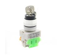 22mm LAY37-11Y2/LAY37-20Y3 Knob Switch with Key 2 Position 3 Position 10A 660V Self-locking Latching Selector Switch IDGTTLDF(2 Position,1NO 1NC)
