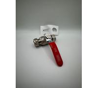22mm Lever Ball Valve with Red Handle,WRAS Approved,Compression Ends, BS EN 1252-3