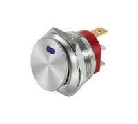 22mm Metal Button Rocker Switch Stainless Steel 12V 20A Self-locking Two Positions Car Toggle Switches ON-OFF 220V 15A 3 Pins(Blue,22MM SUS_220V(15A))